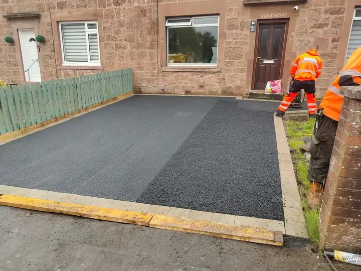 New tarmac driveway laid by TK Driveways at a home in Hamilton, Lanarkshire